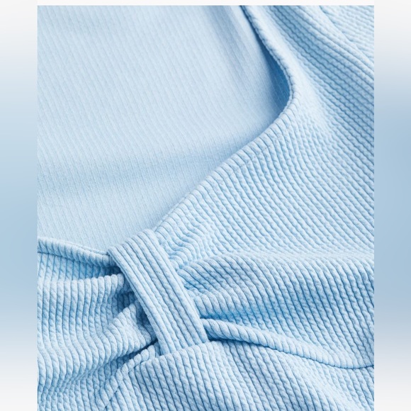 H&M Blue Ribbed Jersey Bodysuit - Picture 4 of 5